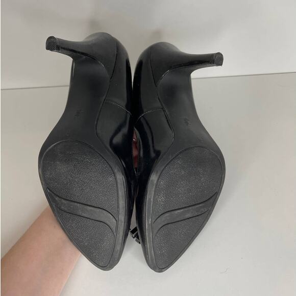 Fioni Shiny Black Tassel High Heel Pumps Size 8 - Picture 6 of 7